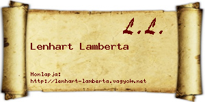 Lenhart Lamberta névjegykártya