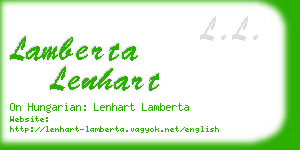 lamberta lenhart business card